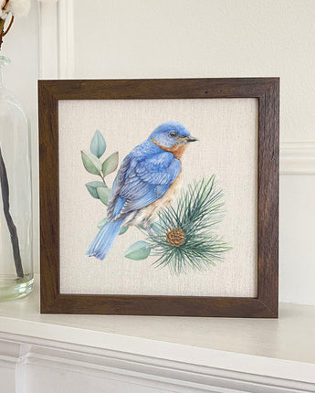 Blue Bird (Fall Birds) - Framed Sign