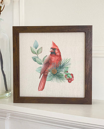 Cardinal (Fall Birds) - Framed Sign