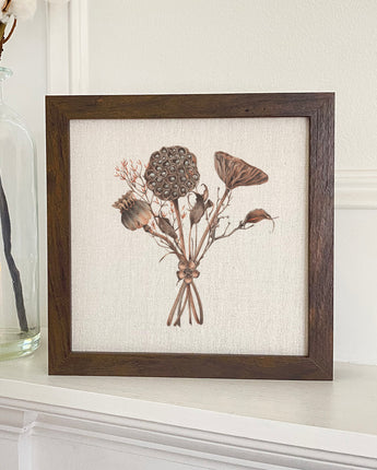 Dried Lotus Bouquet - Framed Sign