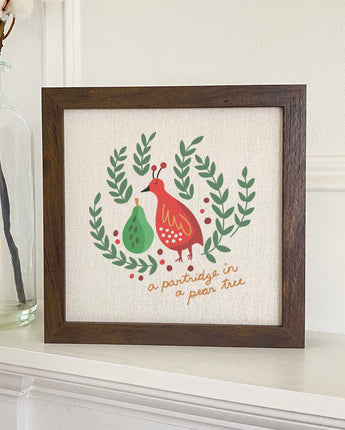 Partridge in a Pear Tree - Framed Sign