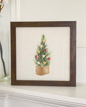 Christmas Tree Basket - Framed Sign
