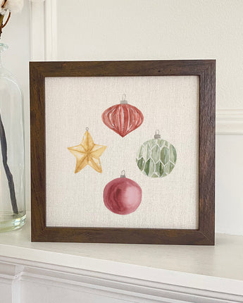 Watercolor Ornaments - Framed Sign