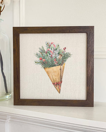 Christmas Pine Bouquet - Framed Sign