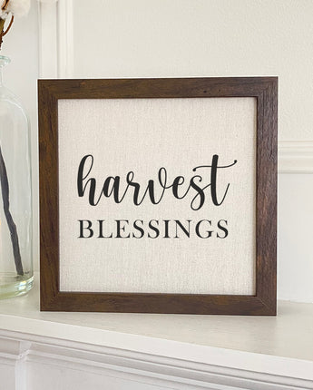 Harvest Blessings - Framed Sign