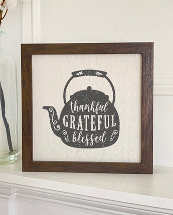 Thankful Teapot - Framed Sign