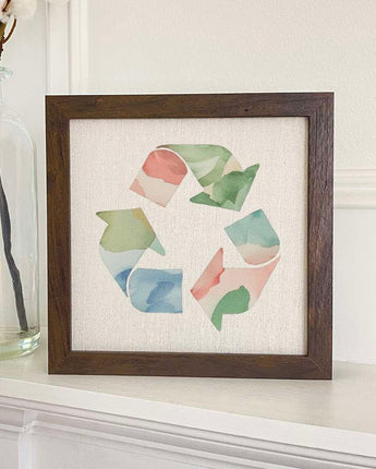 Watercolor Recycling - Framed Sign