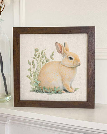 Rabbit in Grass - Framed Sign