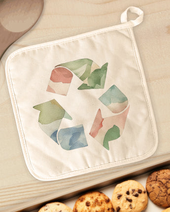 Watercolor Recycling - Cotton Pot Holder