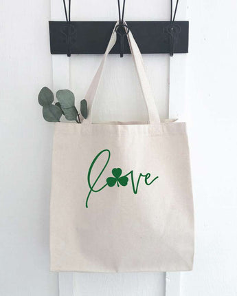Love with Shamrock Accent - Canvas Tote Bag