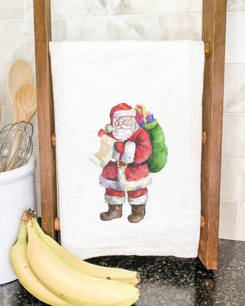 Santa with List - Cotton Tea Towel