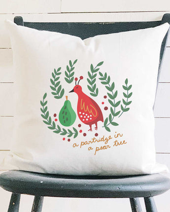 Partridge in a Pear Tree - Square Canvas Pillow