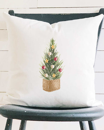 Christmas Tree Basket - Square Canvas Pillow