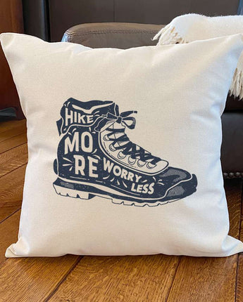 Hike More Worry Less Boot - Square Canvas Pillow