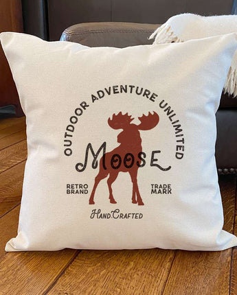 Moose Badge - Square Canvas Pillow