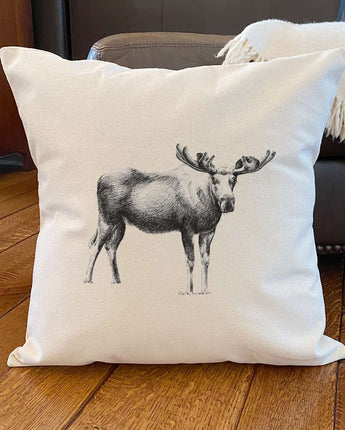 Moose Sketch - Square Canvas Pillow
