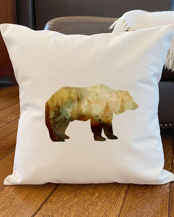 Watercolor Bear - Square Canvas Pillow