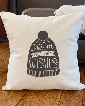 Warm Holiday Wishes - Square Canvas Pillow