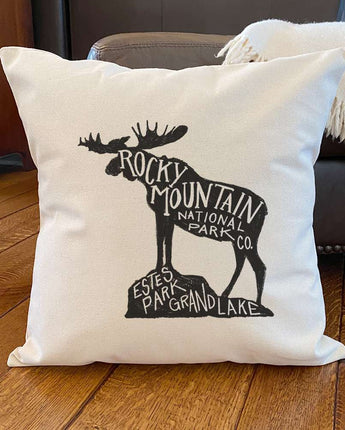 Rocky Mountain National Park Moose - Square Canvas Pillow