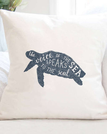 The Voice of the Sea (Turtle) - Square Canvas Pillow