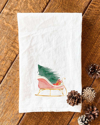 Christmas Sleigh - Cotton Tea Towel