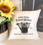 Flower Market (watering can) - Square Canvas Pillow