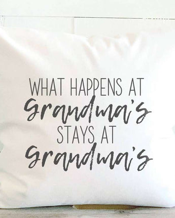 What Happens at Grandma's - Square Canvas Pillow