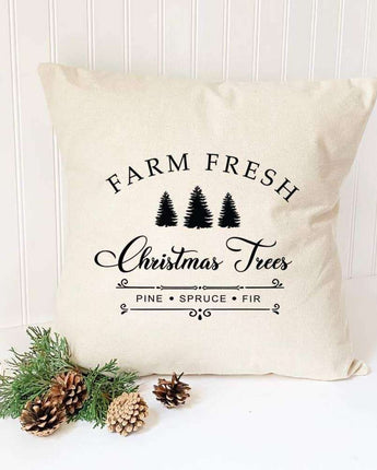 Farm Fresh Christmas Trees - Square Canvas Pillow