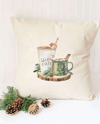 Warm Drinks - Square Canvas Pillow