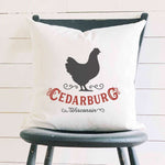 Vintage Icon (Chicken) City/State - Square Canvas Pillow