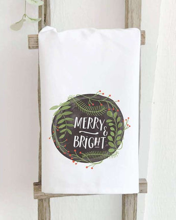 Merry & Bright Wreath - Cotton Tea Towel