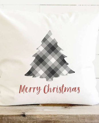 Plaid Christmas Tree - Square Canvas Pillow