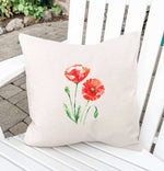 Red Poppy - Square Canvas Pillow