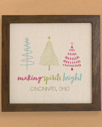 Making Spirits Bright - Custom Framed Sign