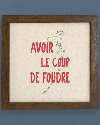 Avoir le Coup de Foudre (Love at First Sight) - Framed Sign