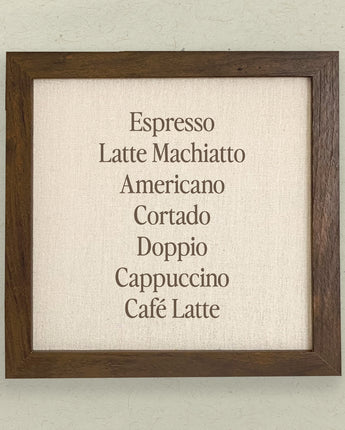 Cafe Drinks - Framed Sign