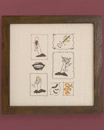 Ghouls Stamps - Halloween Framed Sign