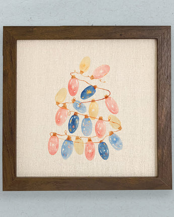 Twinkling Lights Tree - Customizable Framed Sign
