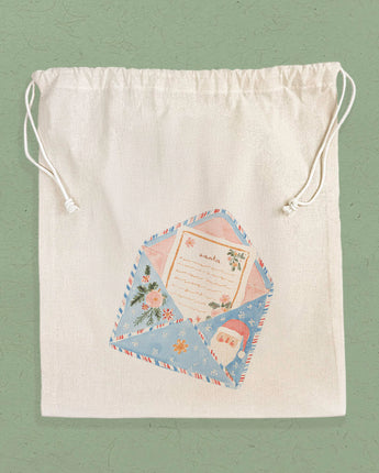 Dear Santa - Customizable Cotton Cinch Bag