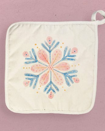 Winter Bloom Snowflake - Customizable Cotton Pot Holder