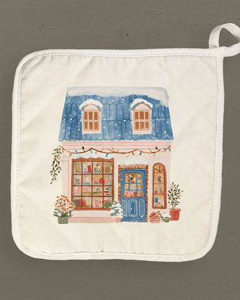 Cozy Winter Storefront - Customizable Cotton Pot Holder