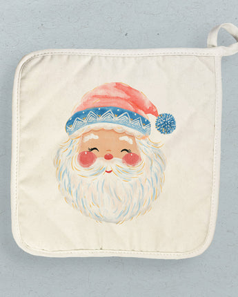 Rosy Cheeked Santa - Customizable Cotton Pot Holder