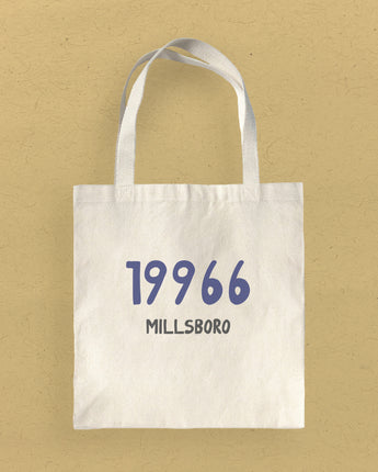 Blue Zip Code and City - Canvas Tote Bag
