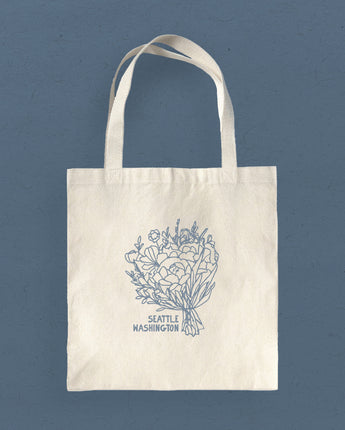 Hand Drawn Bouquet City State - Canvas Tote Bag