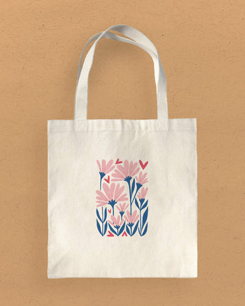 Heart Flowers - Valentine's Canvas Tote Bag