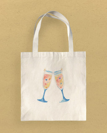 Sparkling Cheers - Customizable Canvas Tote Bag