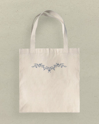 Floral Bow Toile - Spring Canvas Tote Bag