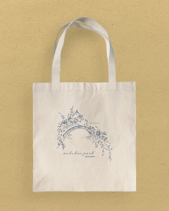 Park Bridge w/ City & State - Spring Custom Canvas Tote Bag