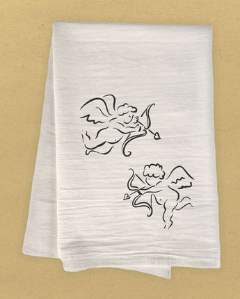 Flying Cupids - Valentine's Cotton Tea Towel