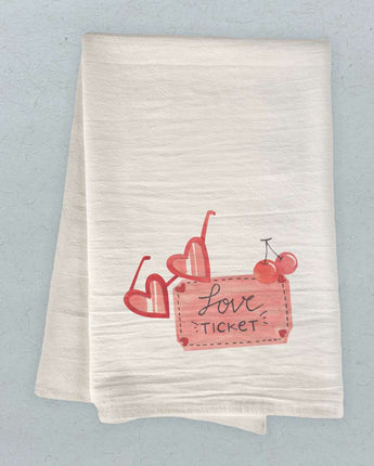 Love Ticket - Valentine's Cotton Tea Towel