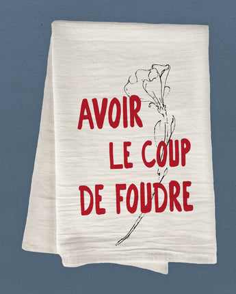 Avoir le Coup de Foudre (Love at First Sight) - Cotton Tea Towel
